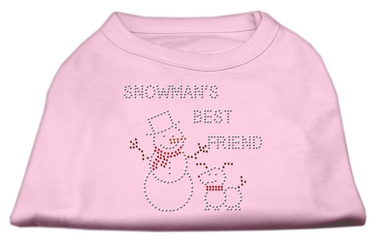 Snowman's Best Friend Rhinestone Shirt Light Pink L